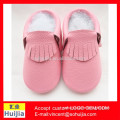 Factory direct sale 2016 most popular tassel fringe Cherry pink baby girls fashion leather shoes
